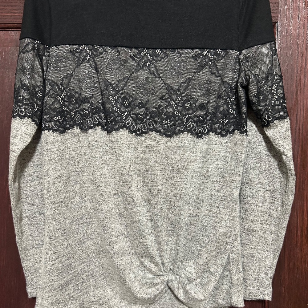 Maurice's Black and Grey Long Sleeve Knit Sweater - Picture 2 of 2